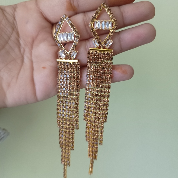 Studded Tassle earings - Picture 9 of 10